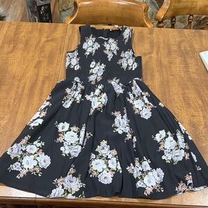 LOFT Black Floral Dress
